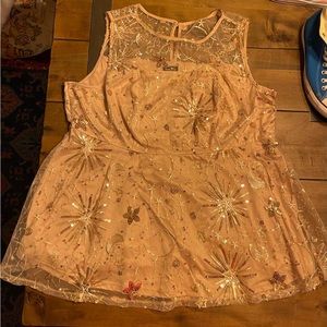 Nude Color Sequined Top